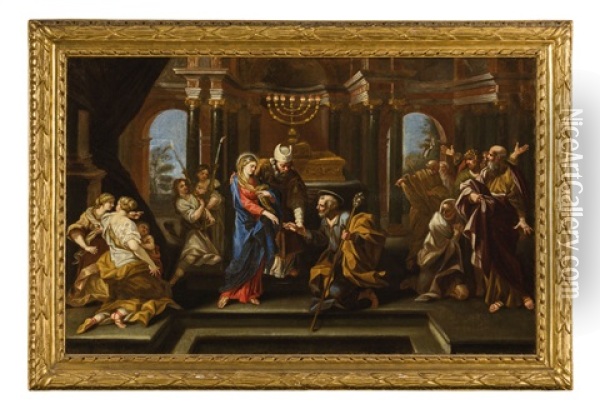 Matrimonio Della Vergine Oil Painting - Andrea Camassei