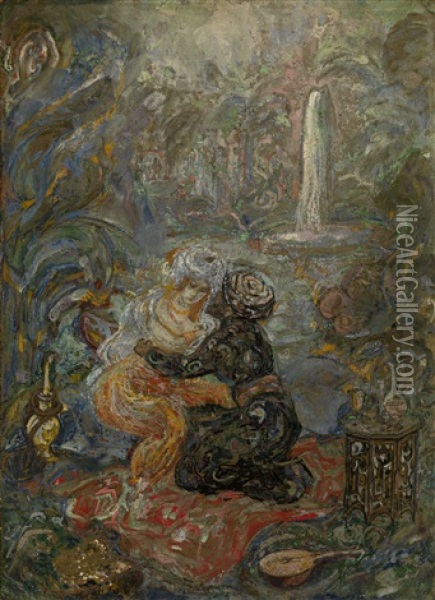 Oriental Scene Oil Painting - Vasili Milioti