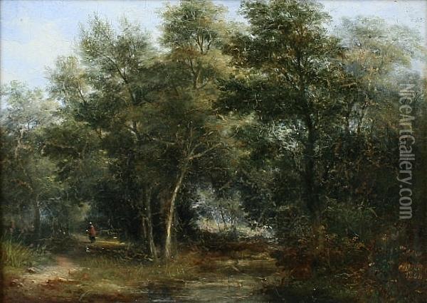 View Near Haddon Hall, Derbyshire Oil Painting - John Callow