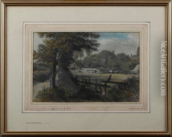 Brompton End Of Gore Lane (queen's Gate) Oil Painting - Dr. William Crotch