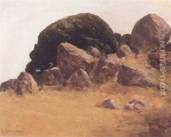 A Rocky Landscape Oil Painting - Giuseppe Cadenasso