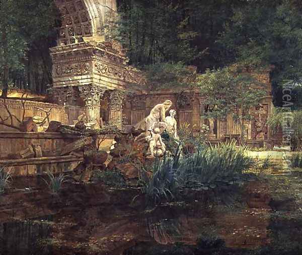 The Roman Ruins in the Gardens of Schonbrunn Palace Oil Painting - Ferdinand Georg Waldmuller