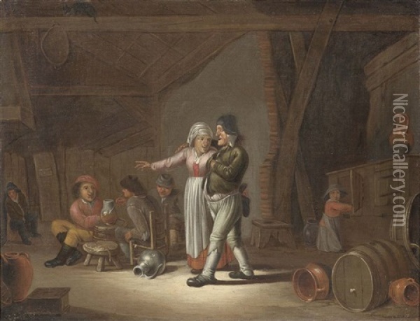 Scena Di Osteria Oil Painting - Egbert van Heemskerck the Elder