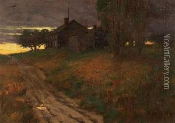 An Old New Englandfarmhouse Oil Painting - Ben Foster