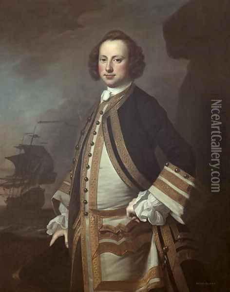 Sir George Pocock 1706-92 Oil Painting - Thomas Hudson