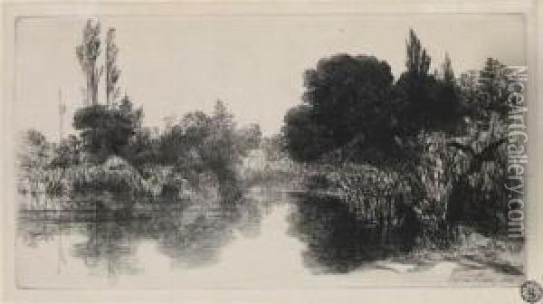 Shere Mill Pond, 
No 2 Oil Painting - Sir Francis Seymour Haden
