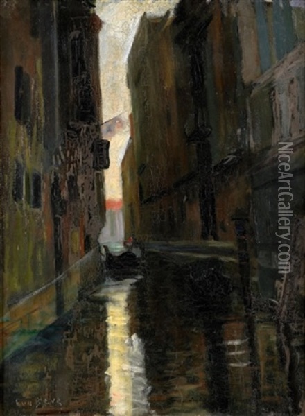 Kanalmotiv Fran Venedig Oil Painting - Eva Beve