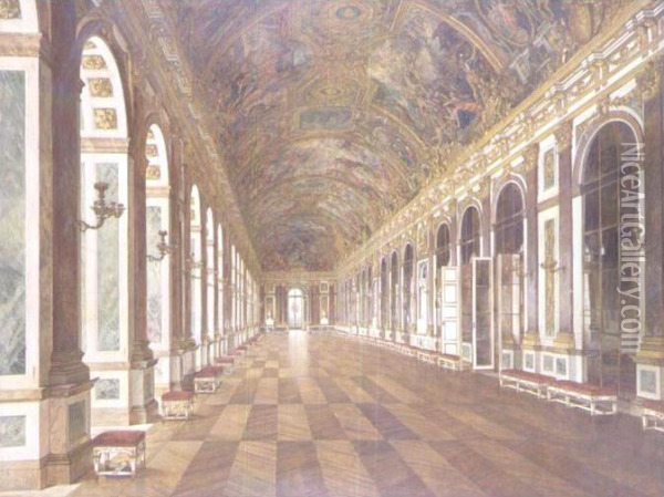 The Hall Of Mirrors, Palace Of Versailles Oil Painting - Karl Karger