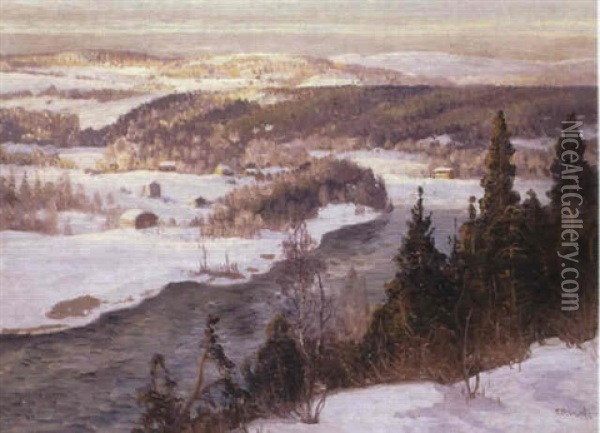 Solig Vinterdag Oil Painting - Carl Brandt