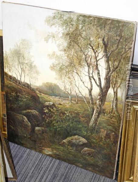 Landscape With Birch Trees Oil Painting - Joseph Thors