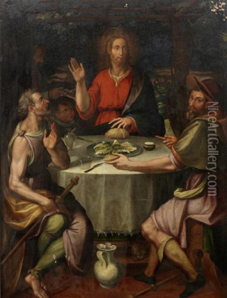 The Supper At Emmaus Oil Painting - Bartolomeo Passarotti