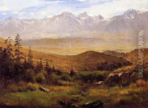 In the Foothills of the Mountains Oil Painting - Albert Bierstadt