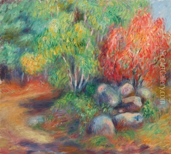 Stone Wall At Conway Oil Painting - William Glackens