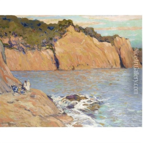 The Red Cliffs Near Cannes Oil Painting - Alexandre Altmann