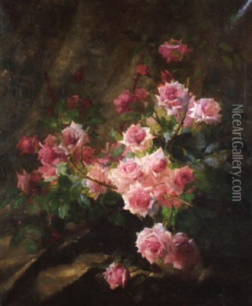Le Buisson De Roses Oil Painting - Frans Mortelmans