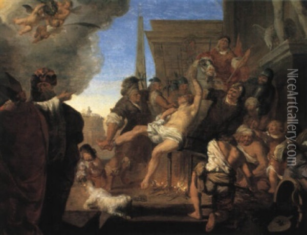 Die Marter Des Heiligen Laurentius Oil Painting - Nikolaus Knuepfer