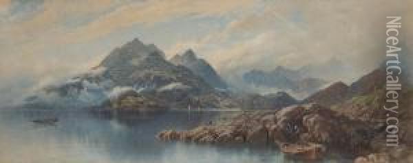 Pecheur Dans Un Fjord Oil Painting - Francis Powell