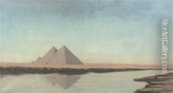The Great Pyramids Of Giza, Egypt Oil Painting - Stephen Coleridge