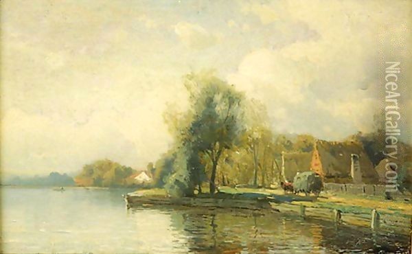 Landscape With Pond Oil Painting - Gustaf Fredrik Rydberg