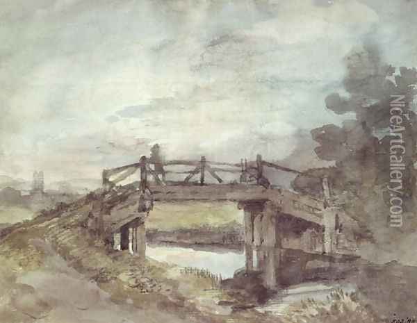 A Bridge over the Stour Oil Painting - John Constable
