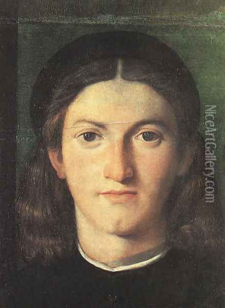 Head of a Young Man c. 1505 Oil Painting - Lorenzo Lotto