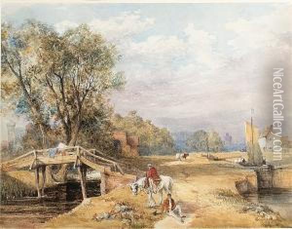 Windsor From The Locks Oil Painting - William of Eton Evans