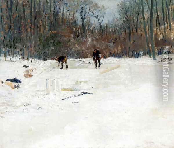 The Ice Cutters Oil Painting - Julian Alden Weir