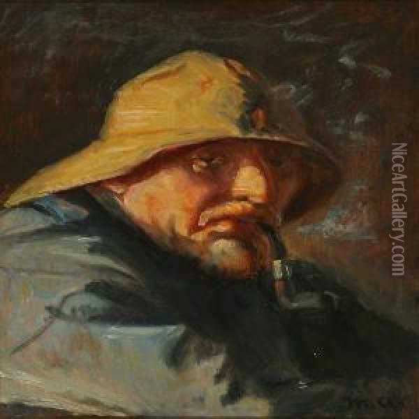 A Scaw Fisherman Oil Painting - Michael Ancher