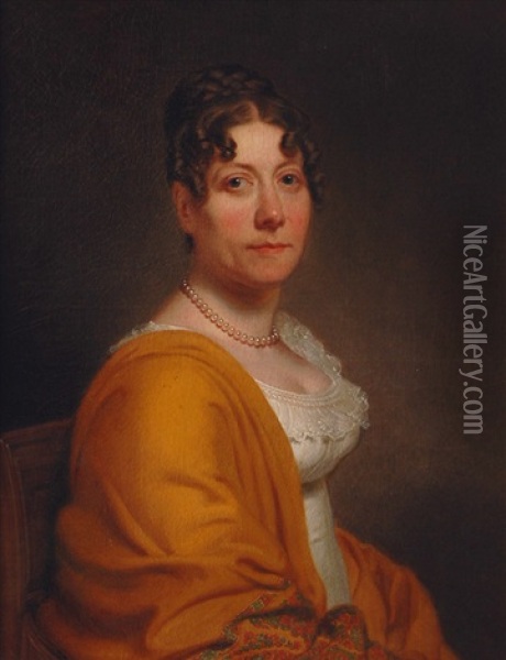Portrait Of An Elegant Lady Oil Painting - Johann George Schwartze