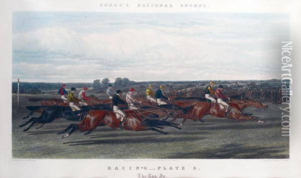 Racing Plate, The Run In Oil Painting - Benjamin Herring, Jnr.