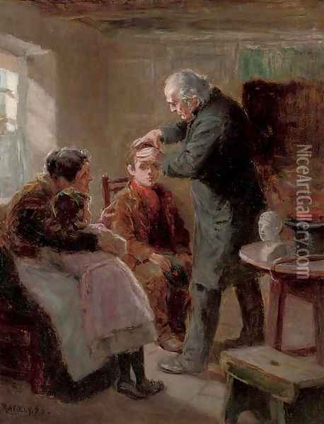 The phrenologist's visit Oil Painting - Ralph Hedley