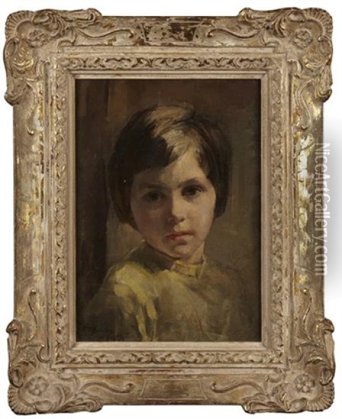 Portrait Of A Child Oil Painting - Alice Mary Burton
