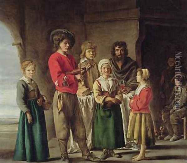 Peasants in a Cave Oil Painting - Mathieu Le Nain