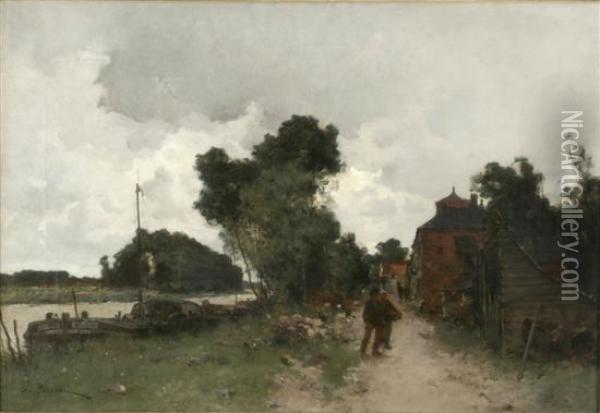 Banks Of The Oise Oil Painting - Leon Germain Pelouse