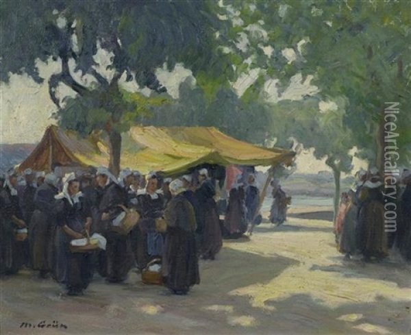 Bei Fontainebleau Oil Painting - Maurice Grun