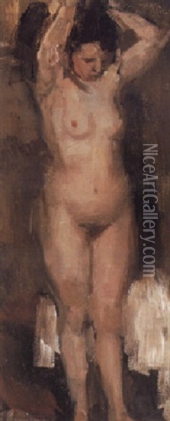 A Standing Nude Oil Painting - Isaac Israels