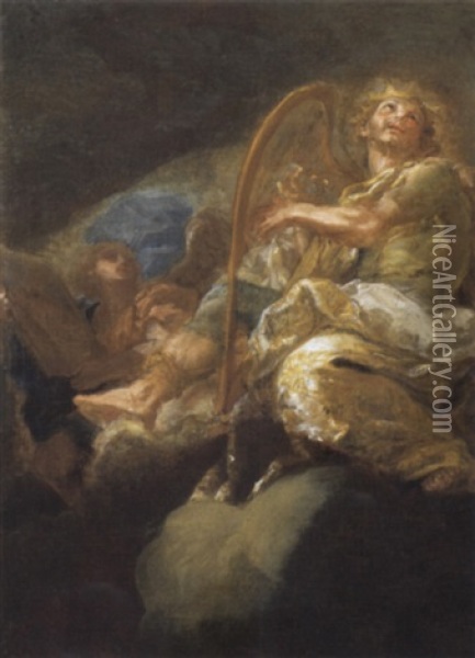 Re David Che Suona L'arpa Oil Painting - Giacomo del Po