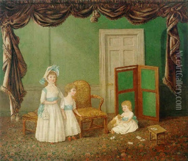 The Brydges Children Oil Painting - Lewis (of Bath) Vaslet