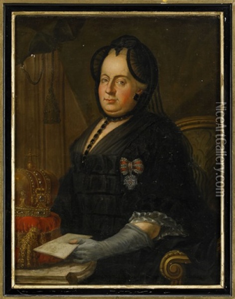 Portratt Av Kejsarinnan Maria Teresia Av Osterrike (1717-80) Oil Painting - Joseph Hickel