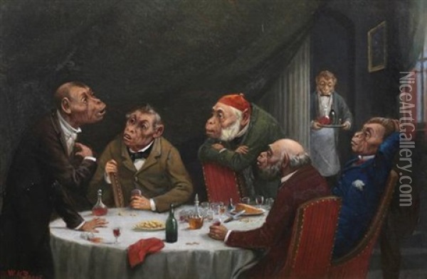 After Dinner Discourse Oil Painting - William Holbrook Beard