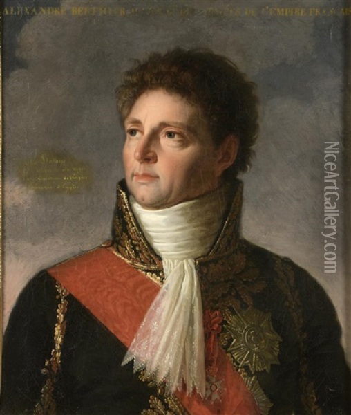 Portrait En Buste Du Marechal Berthier Oil Painting - Jacques-Augustin-Catherine Pajou