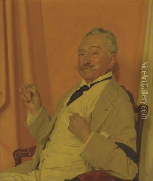 Portrait Of Roland Knoedler Oil Painting - Sir William Newenham Montague Orpen