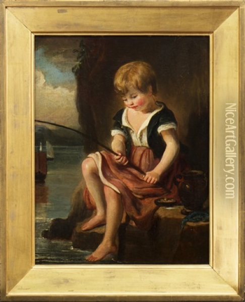 Boy Fishing Oil Painting - Sir David Wilkie