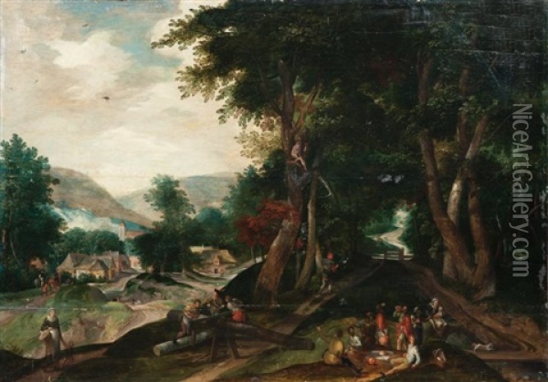 Le Repos Des Bucherons Oil Painting - Cornelisz Molenaer