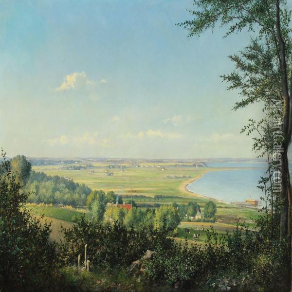 View Of Aarhus Bay Oil Painting - Johann Peter Bless