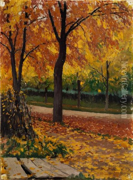 Herbstallee Oil Painting - Michail Markianovic Germasev