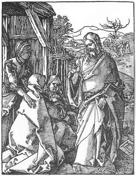 Small Passion, 05. Christ Taking Leave of His Mother Oil Painting - Albrecht Durer