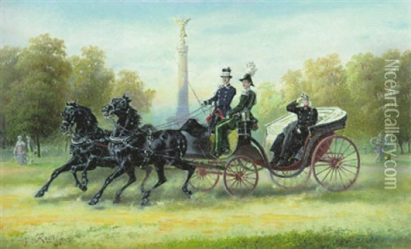 Seine Majestat Kaiser Wilhelm I. Auf Der Spazierfahrt Oil Painting - Friedrich Kaiser
