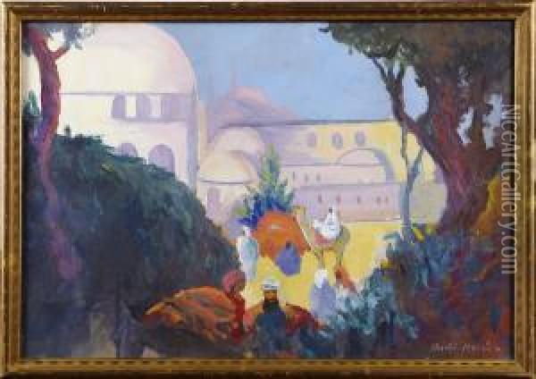 Stadsmotiv -nordafrika Oil Painting - Bertil Noren