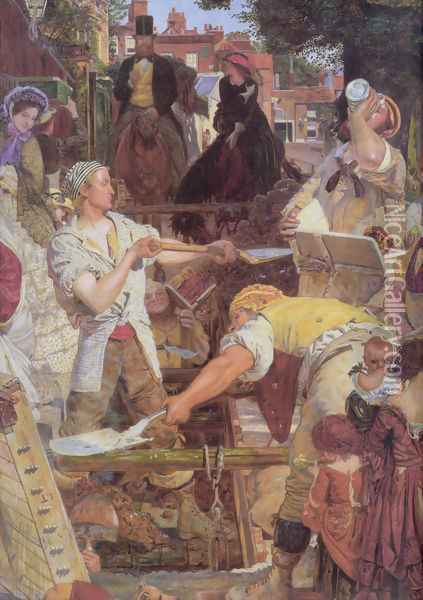 Ford Madix Work Detail Oil Painting - Ford Madox Brown